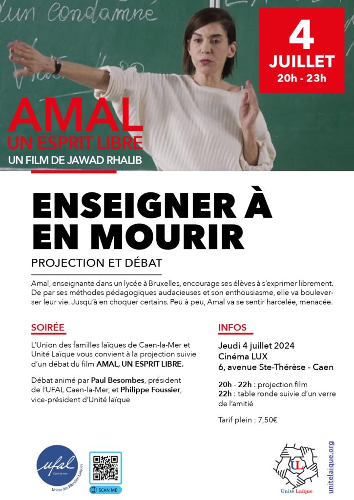 [Ufal Caen-la-mer] Projection-débat avec le film "Amal, un esprit libre, 4 juillet, 20h, Caen @ Cinéma "Lux" , 6 avenue Ste-Thérèse, Caen