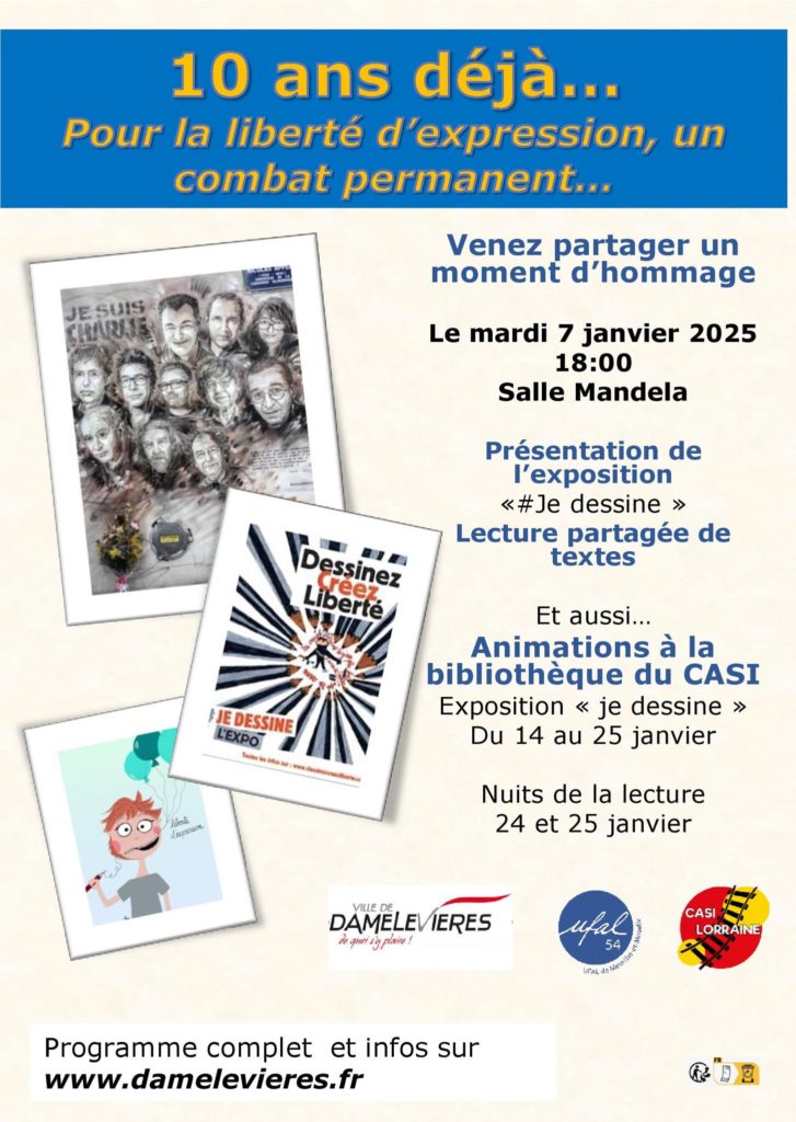 [Ufal Meurthe-et-Moselle] 7 janvier, 10 ans déjà, Damelevières, 18h @ Salle Mandela mairie - Damelevières